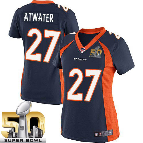 Women's Elite Steve Atwater Super Bowl L Nike Jersey Navy Blue Alternate - #27 NFL Denver Broncos